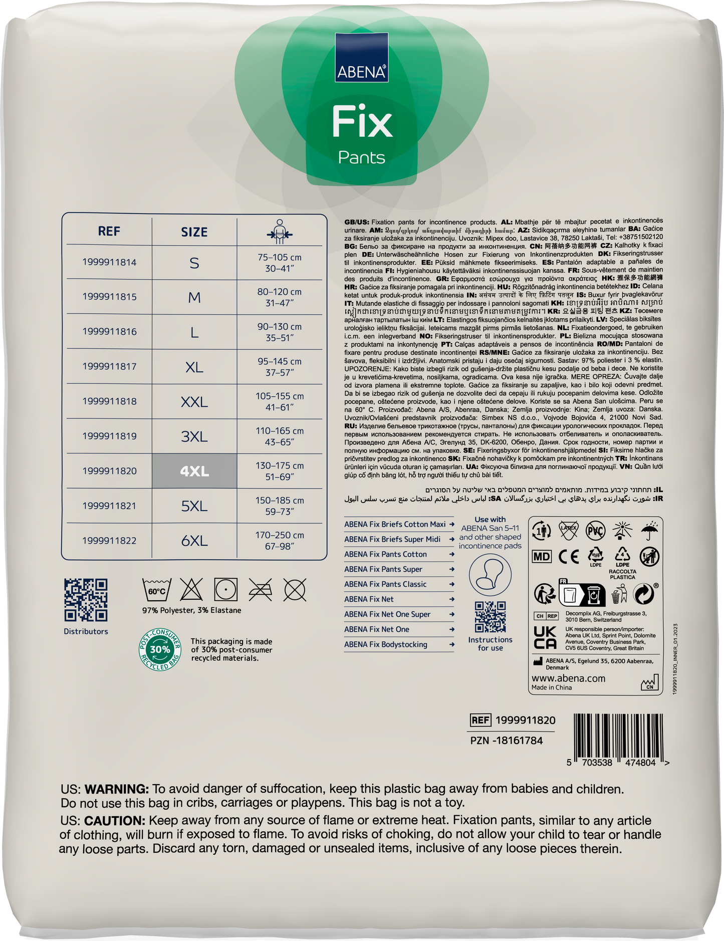 ABENA Fix Pants Super - 4XLarge