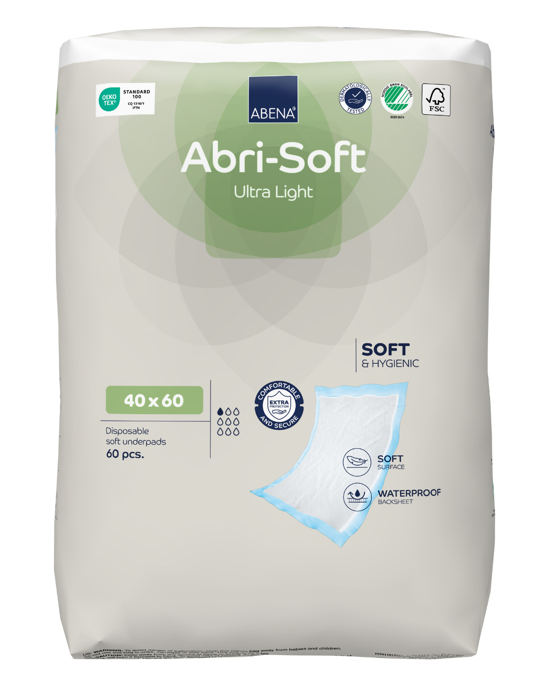 Abri-Soft Ultra Light disposable underpad - 60x40cm