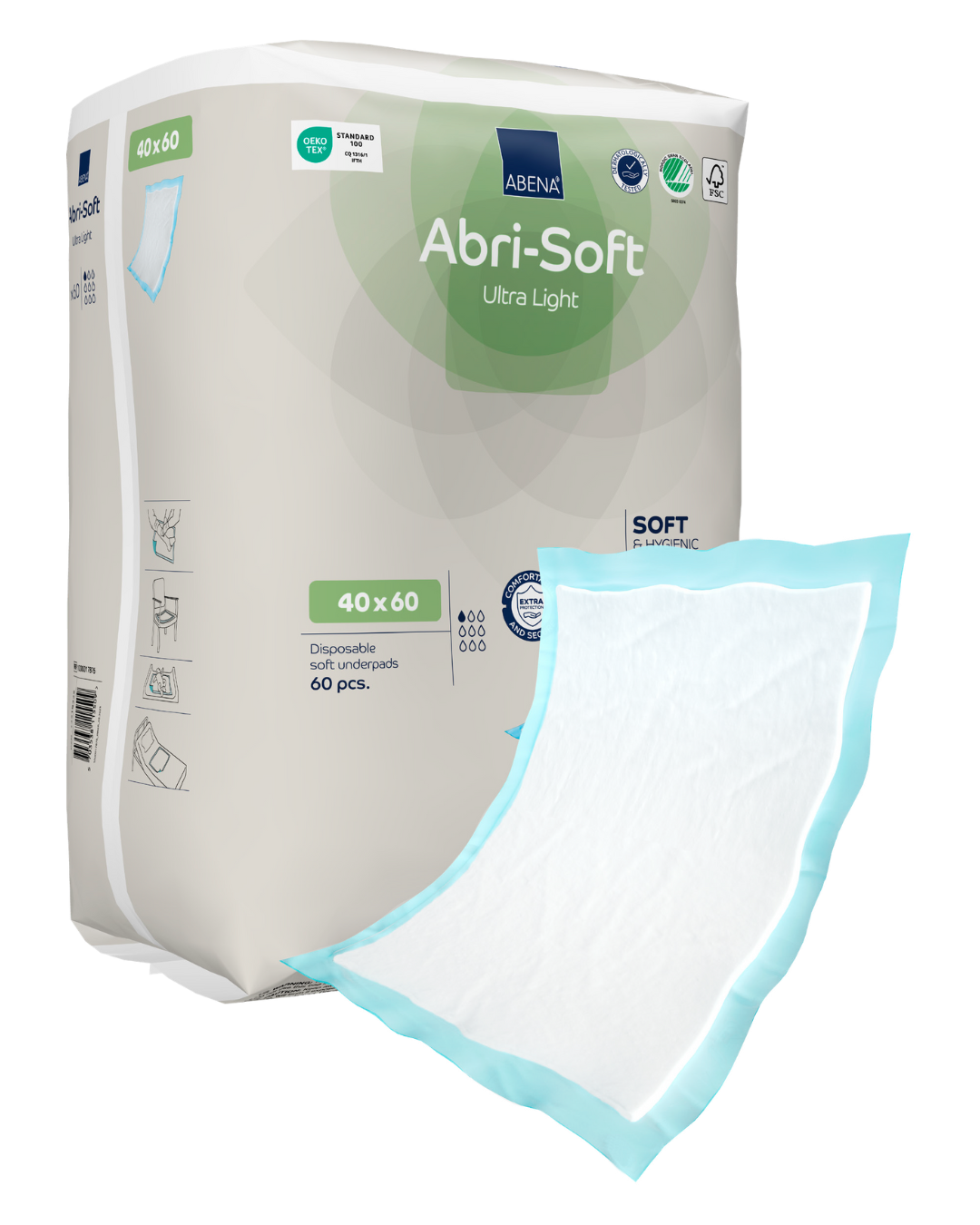 Abri-Soft Ultra Light disposable underpad - 60x40cm