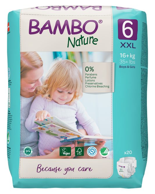 Bambo Nature Eco Nappies - Size 6 (35-66lbs/16-30kg)