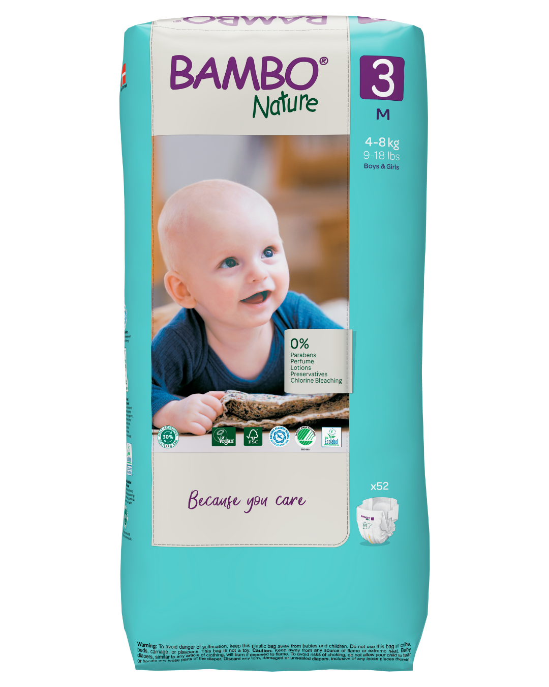 Bambo Nature Eco Nappies - Size 3 Tall Pack (11-20lbs/5-9kg)