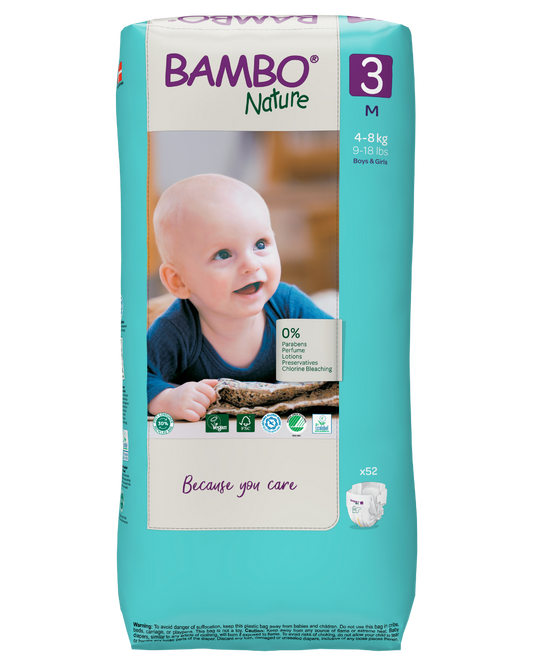 Bambo Nature Eco Nappies - Size 3 Tall Pack (11-20lbs/5-9kg)