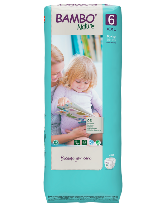 Bambo Nature Eco Nappies - Size 6 Tall Pack (35-66lbs/16-30kg)