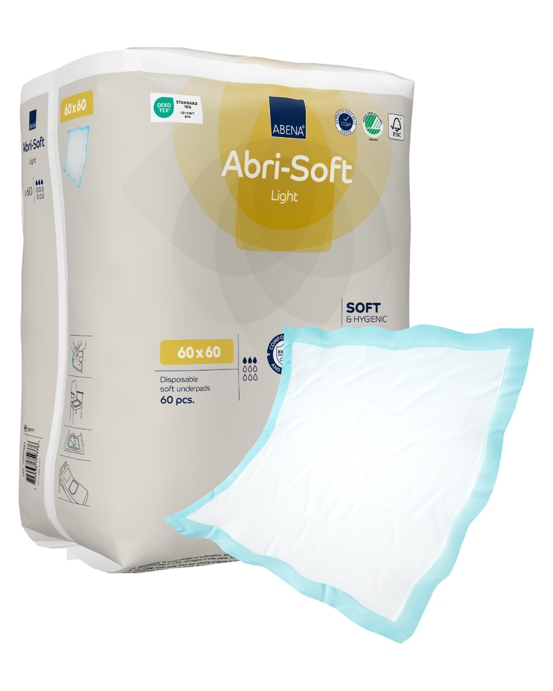 Abri-Soft Light Disposable Sheets - 60x60 cm