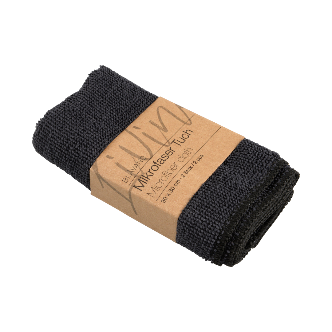 ENA Living Black Microfiber Cloth - Pack of 2