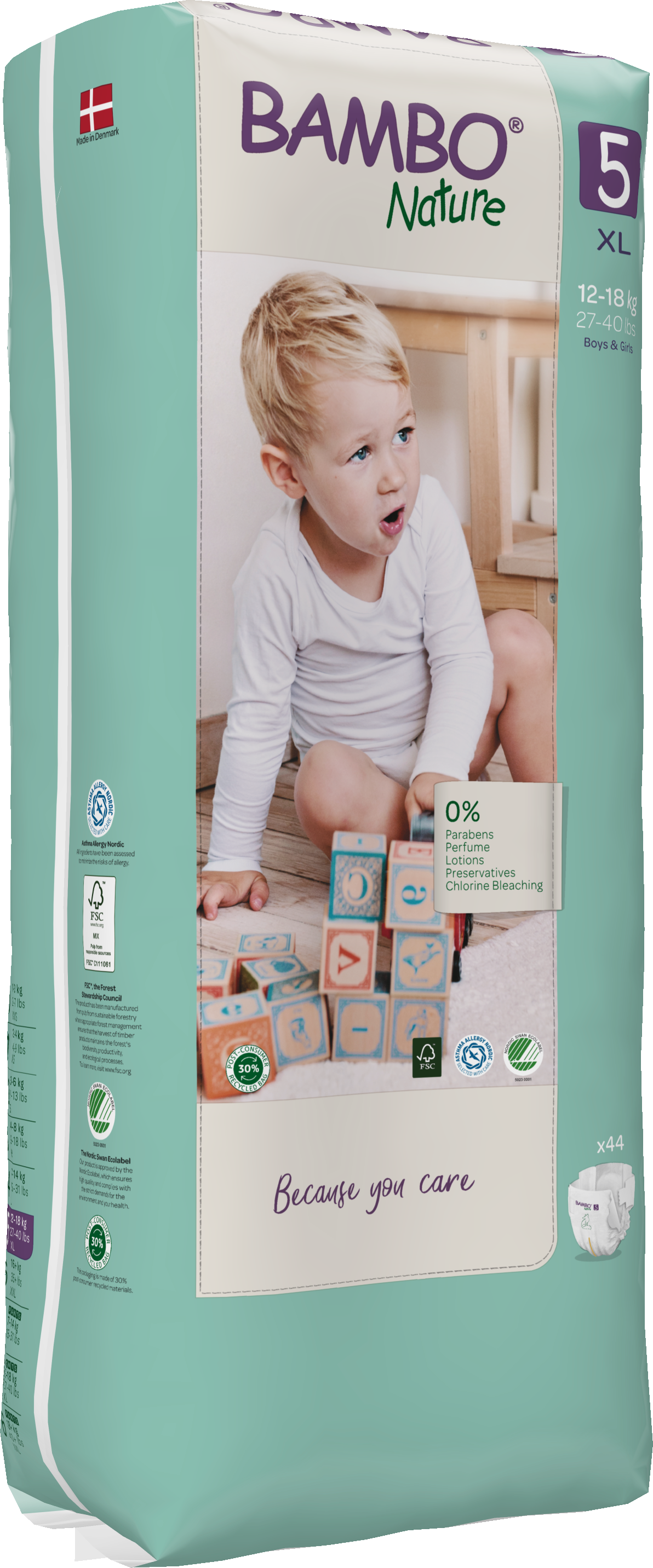 Bambo Nature Eco Nappies - Size 5 Tall Pack (26-49lbs/12-22kg)