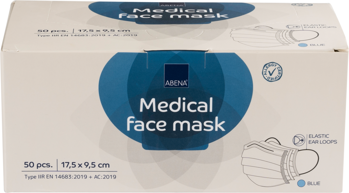 Type IIR Disposable Face Mask Ear Loops 3 ply