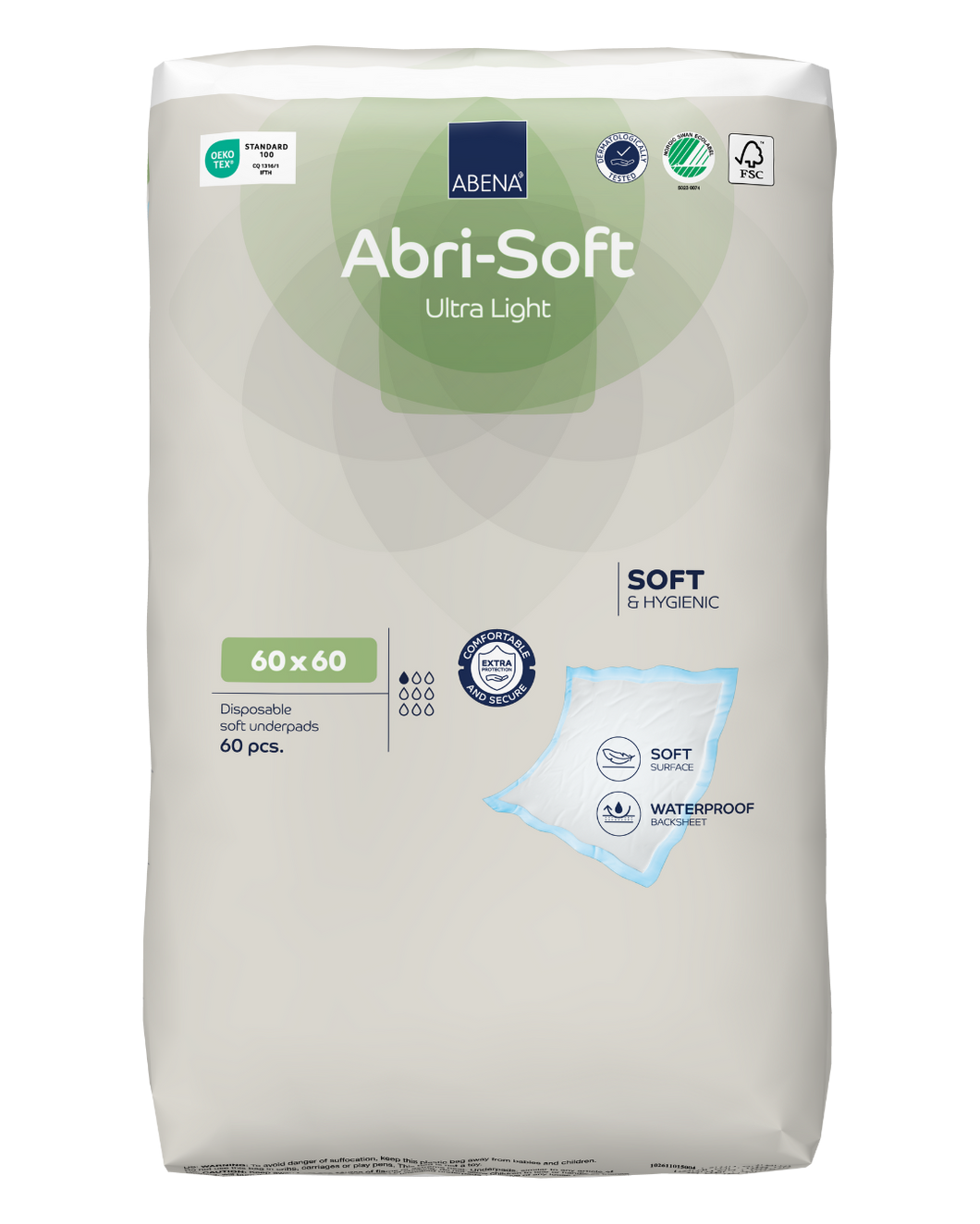 Abri-Soft Ultra Light disposable underpad - 60x60cm