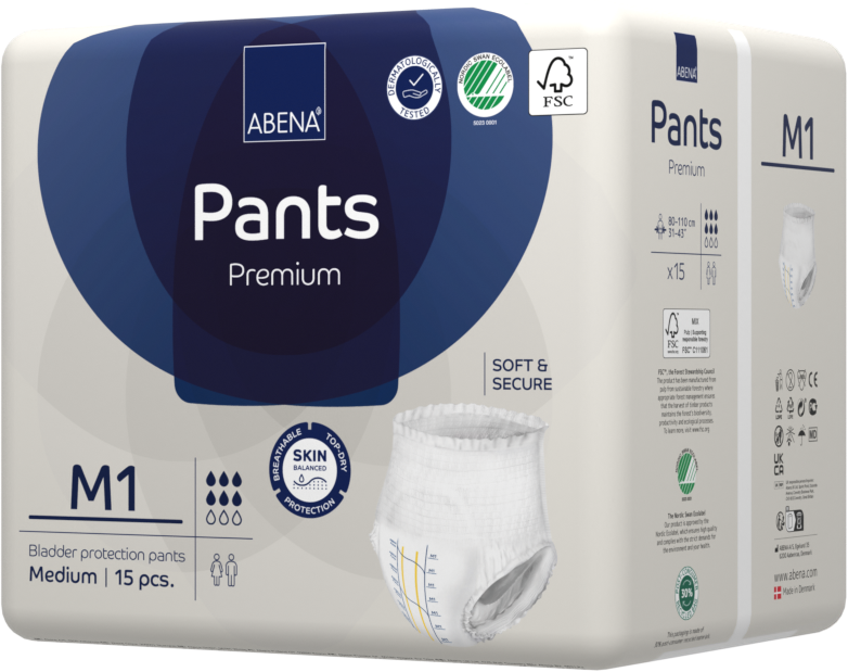 Abena Pants M1 | Pull Up Style Incontinence Pant Medium, Light ...