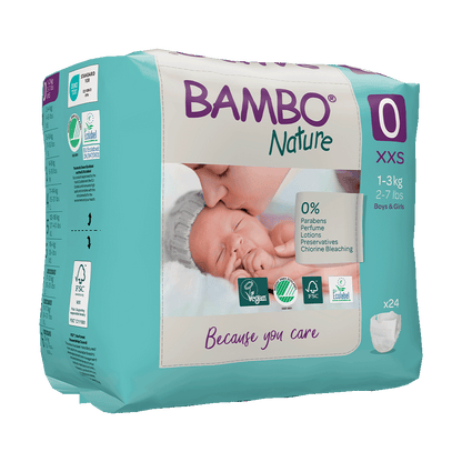 Bambo Nature Nappies - Size 0 (2-7lbs / 1-3kg)
